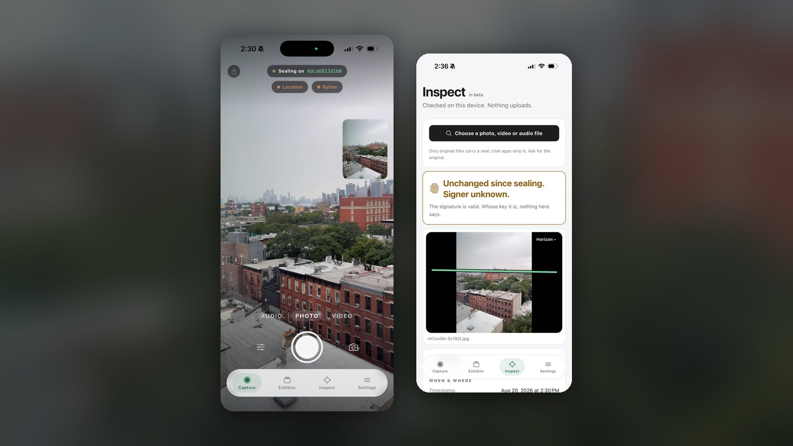Source Kit, an open cryptographic camera